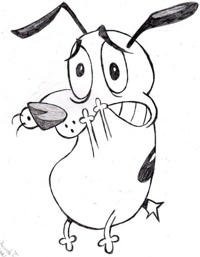 640x822 Courage The Cowardly Dog Coloring Page 507929