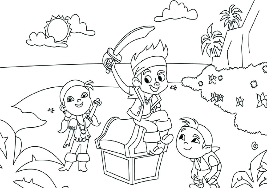 1024x723 Jake Neverland Pirates Para Colorear And The Pirate Coloring Pages
