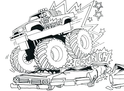 500x368 Monster Jam Coloring Pages Printable Monster Truck Coloring Pages