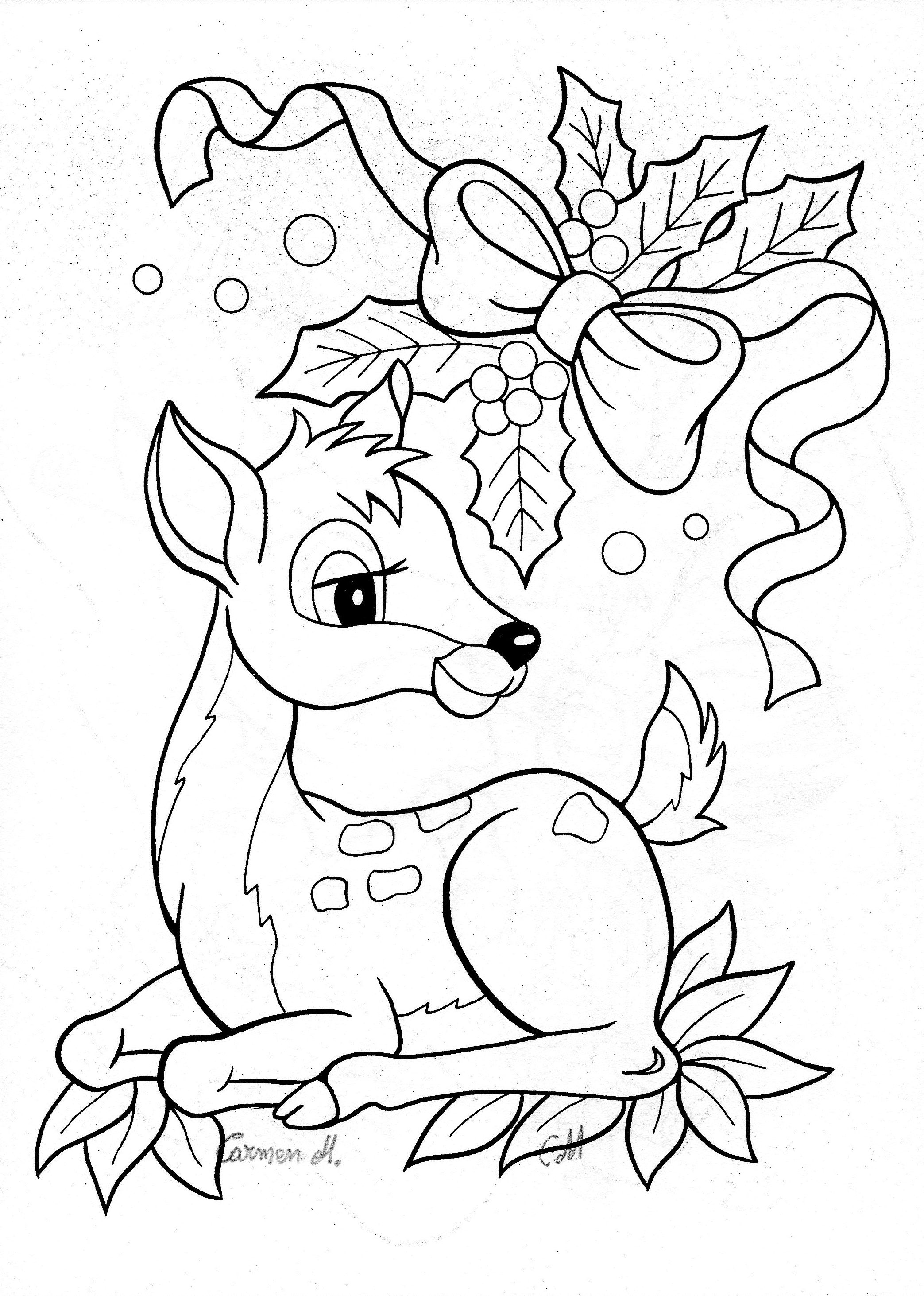 Colour It, Sew It, Trace It, Etc. Christmas, Bambi, Deer 2087x2926 Colour It, Sew It, Trace It, Etc. Christmas, Bambi, Deer