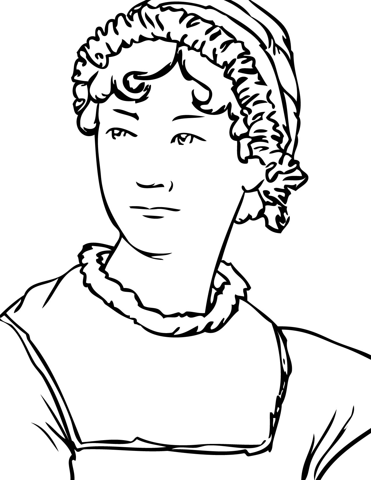 Jane Austen Coloring Page 1275x1650 Jane Austen Coloring Page