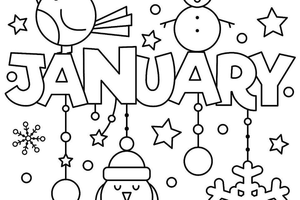 January Coloring Pages For Adults New Year January Coloring Pages 960x640 January Coloring Pages For Adults New Year January Coloring Pages