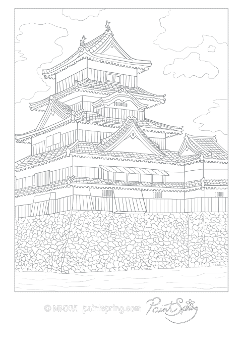 480x679 Printable Japan Adult Coloring Book