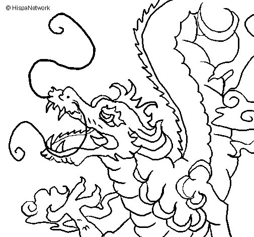 505x470 Japanese Dragon Coloring Page