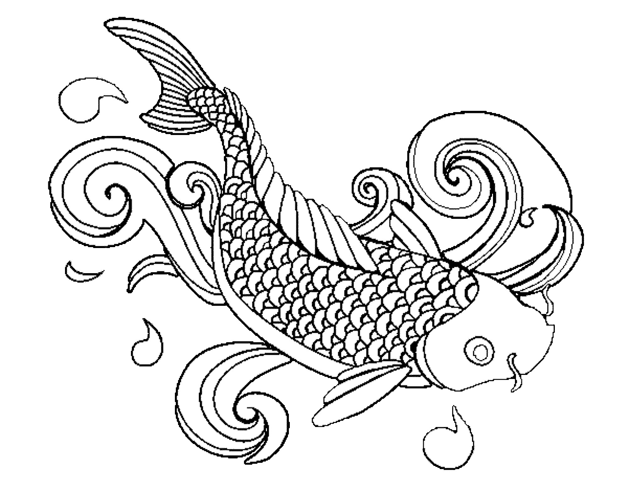 Fish Coloring Pages For Adults Org Printable Fish 2000x1567 Fish Coloring Pages For Adults Org Printable Fish
