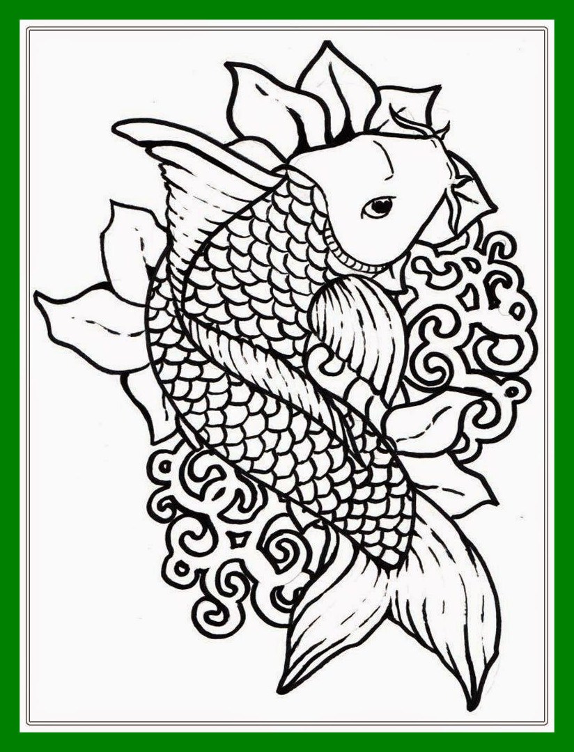 Inspiring Japanese Koi Fish Coloring Pages For Adult Pic 824x1080 Inspiring Japanese Koi Fish Coloring Pages For Adult Pic