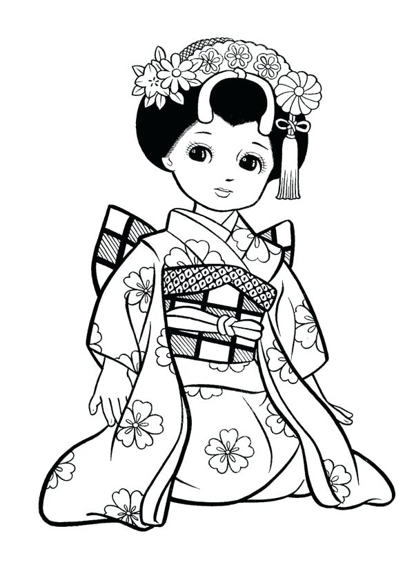 Girl Geisha Coloring Page Girl Geisha Coloring Page Japanese 600x834 Girl Geisha Coloring Page Girl Geisha Coloring Page Japanese