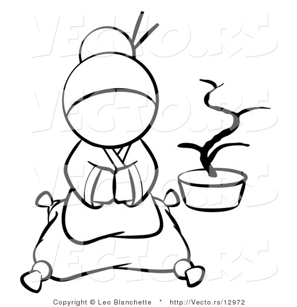 Vector Of Japanese Geisha Sitting On A Pillow 600x620 Vector Of Japanese Geisha Sitting On A Pillow