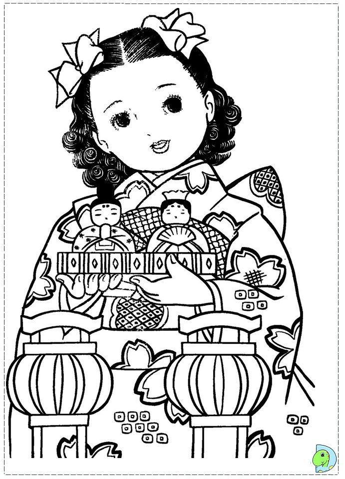691x960 Japanese Coloring Pages Kimono Elegant Japan Girls Day Images