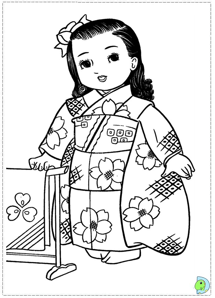 691x960 Japanese Girl Coloring Page