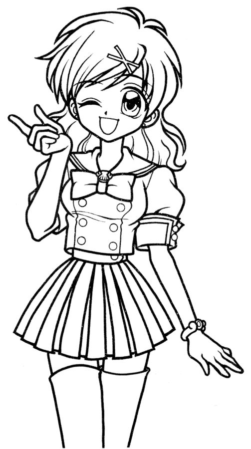 503x900 Manga Girl Coloring Pages Printable Coloring Pages