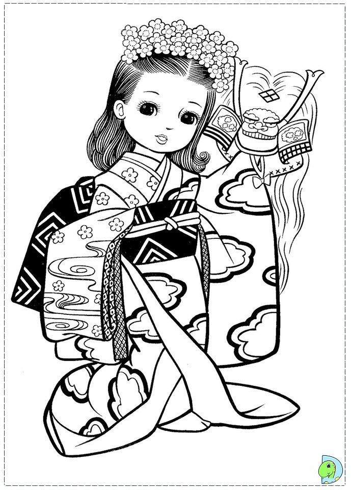 691x960 Japan Girls Day Images Coloring Pages For All