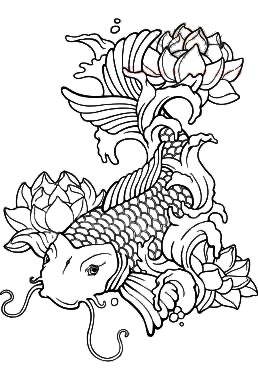 258x380 Koi Fish Tattoos Koi, Adult Coloring And Coloring Books