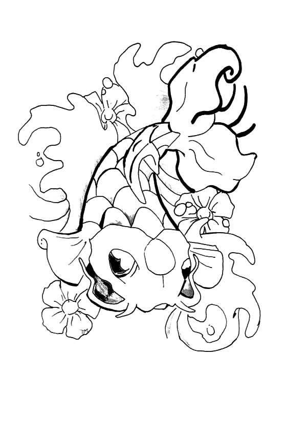 600x825 Collection Of Kids Coloring Pages Of A Koi Fish Tattoo Design