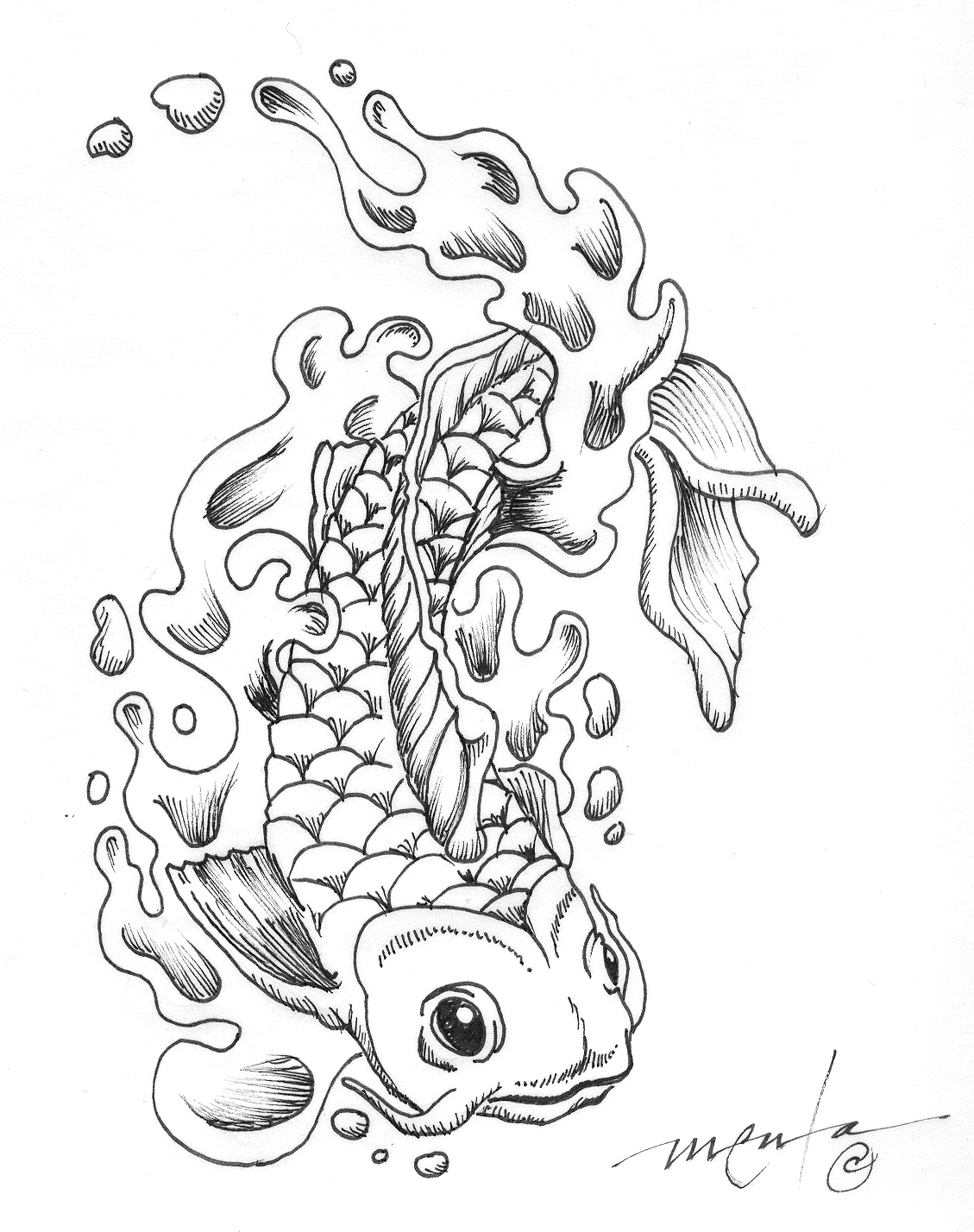 1129x1428 Japanese Koi Coloring Pages