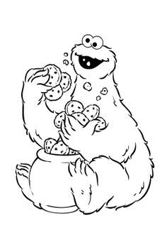 236x334 Cookie Jar Coloring Page Cookie Monster Holding A Lot Of Cake