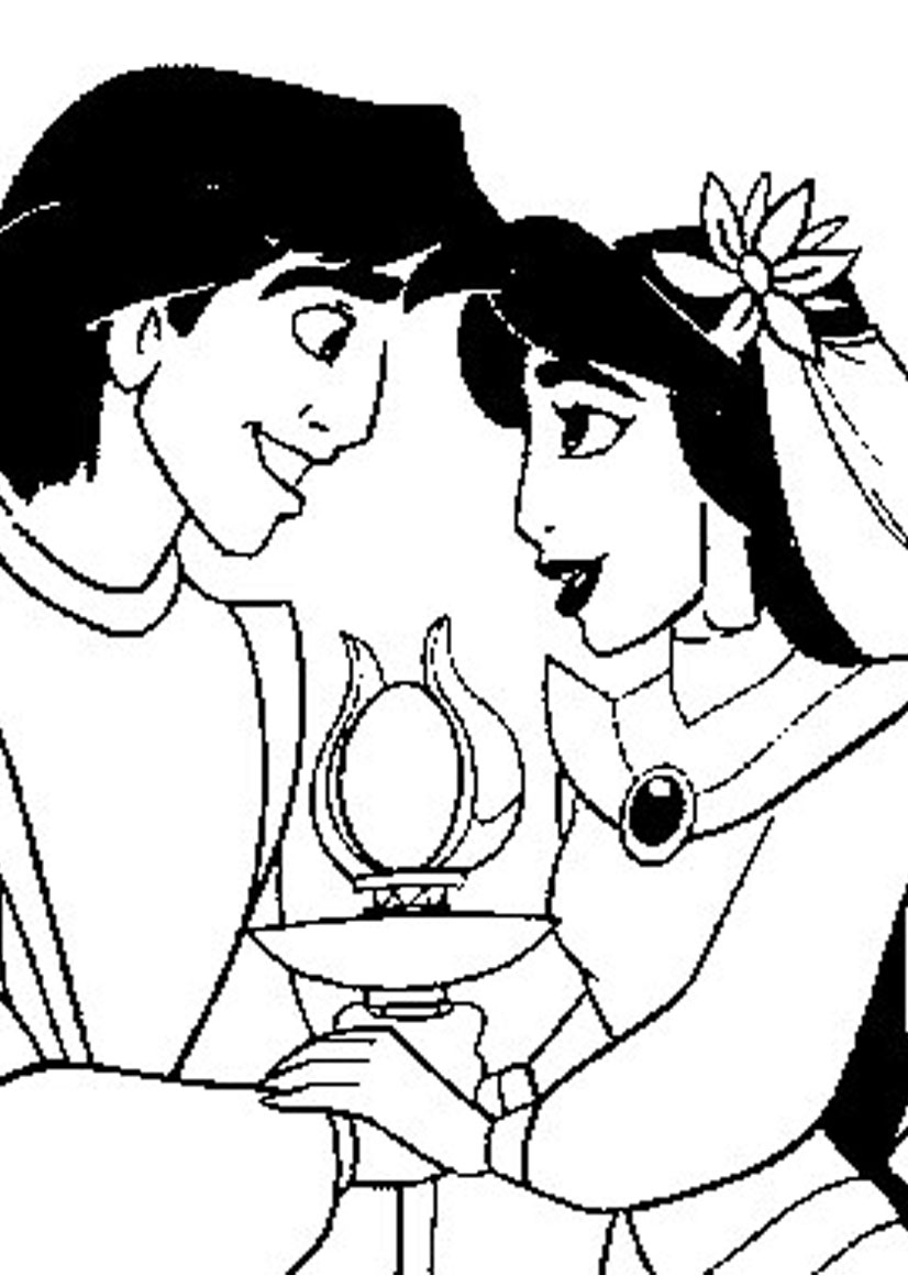 Princess Jasmine And Aladdin Coloring Pages 826x1169 Princess Jasmine And Aladdin Coloring Pages