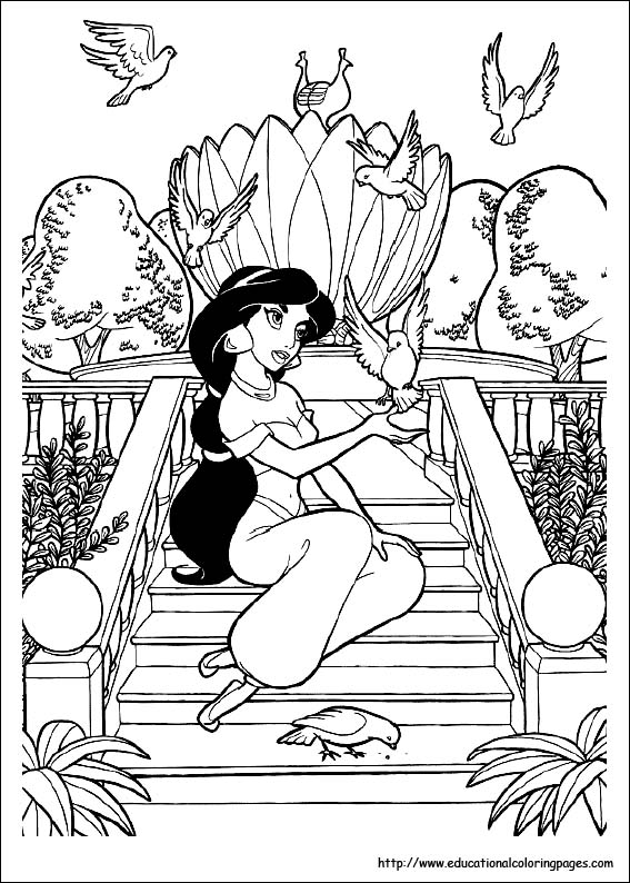 Jasmin Coloring Pages Free For Kids 567x794 Jasmin Coloring Pages Free For Kids