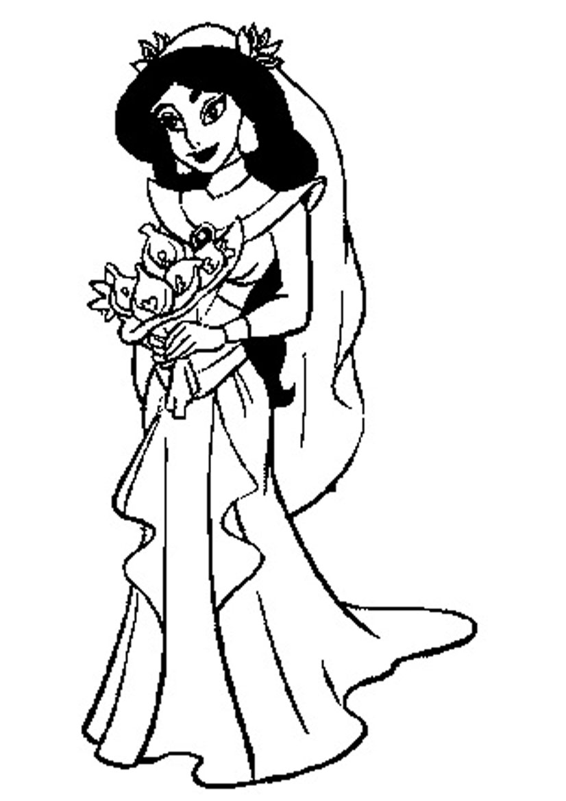 Jasmine In Wedding Dress Coloring Pages 826x1169 Jasmine In Wedding Dress Coloring Pages