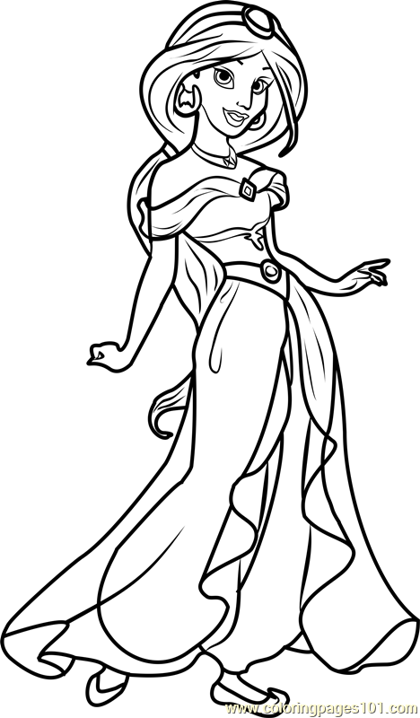 Princess Jasmine Coloring Page 468x800 Princess Jasmine Coloring Page
