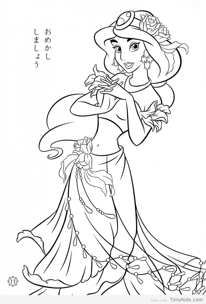 Disney Princess Jasmine Coloring Pages Timykids 694x1024 Disney Princess Jasmine Coloring Pages Timykids