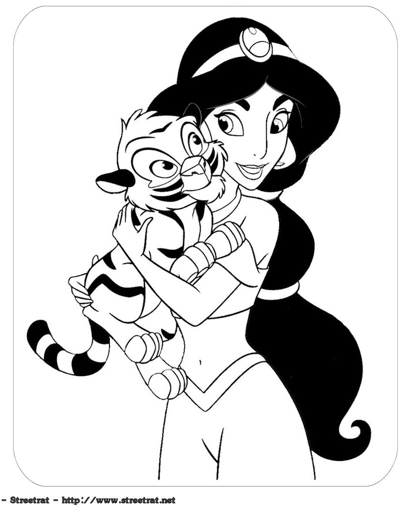 850x1039 Princess Jasmine Coloring Pages