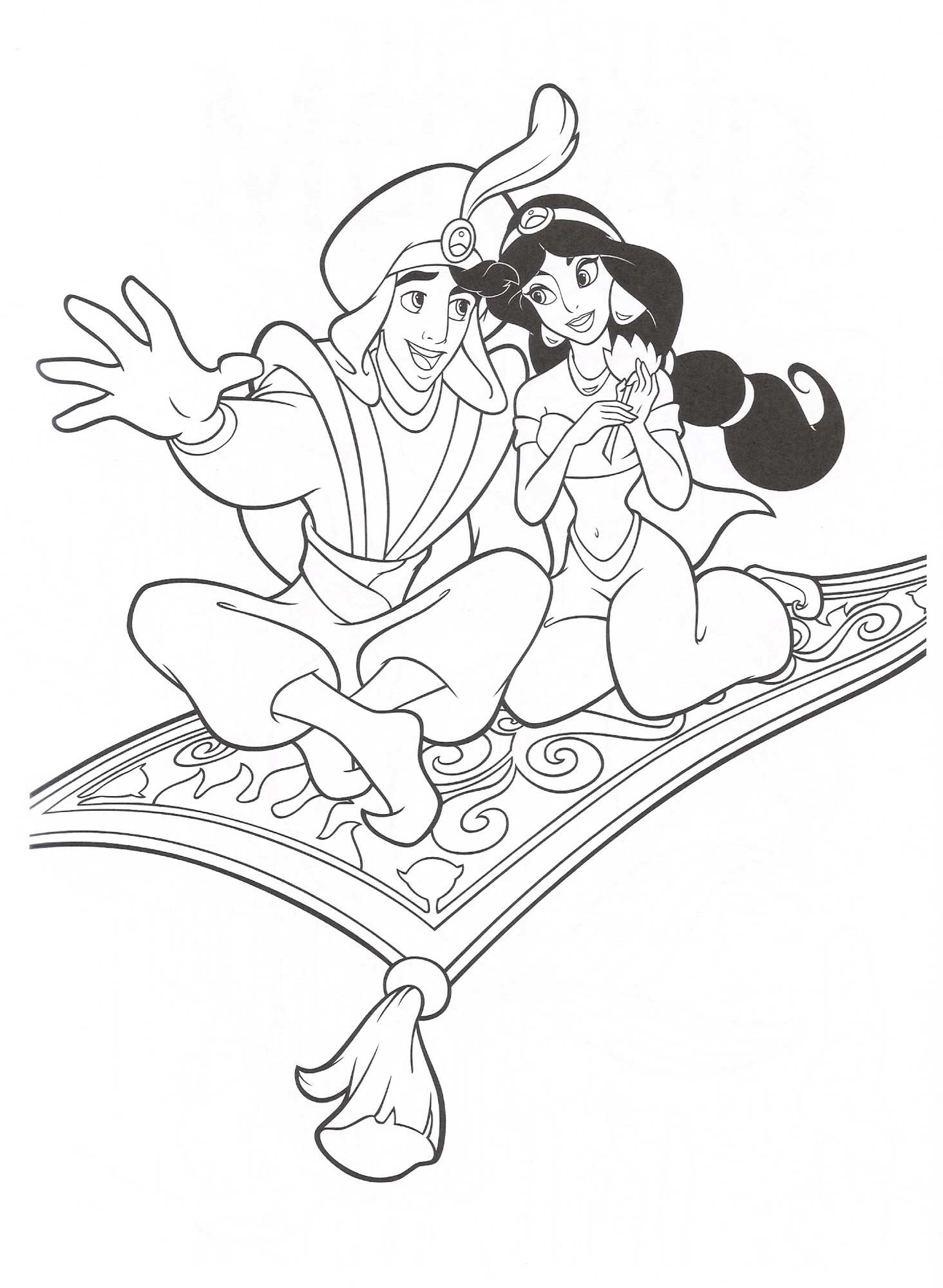 1464x2000 Aladdin Coloring Pages