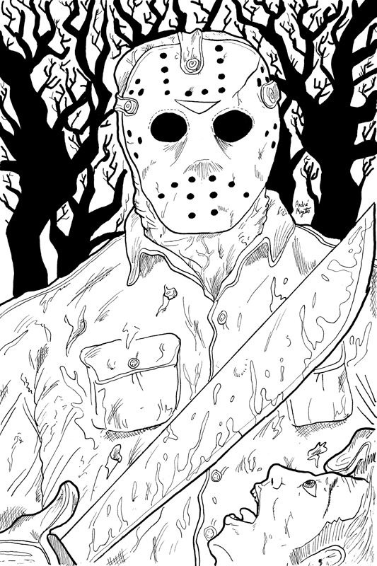 Jason Voorhees Coloring Pages Online 533x800 Jason Voorhees Coloring Pages Online