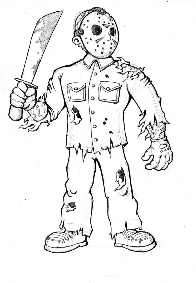 Jason Voorhees Coloring Pages Printable Coloring For Kids 2018 744x1074 Jason Voorhees Coloring Pages Printable Coloring For Kids 2018