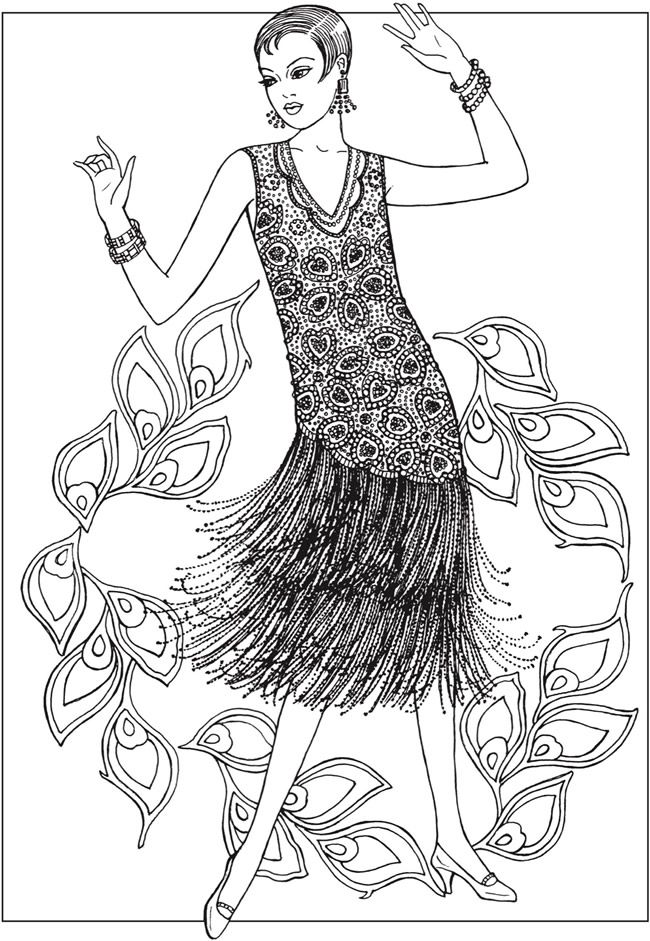 650x941 Creative Haven Jazz Age Fashions Coloring Book By Ming Ju Sun