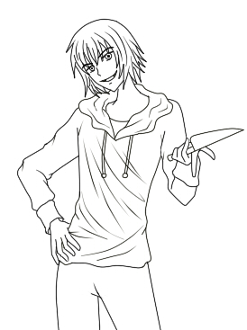 274x367 Jeff The Killer Coloring Pages