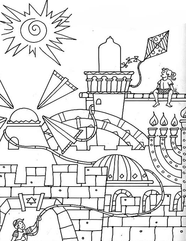 600x779 Jerusalem In Purim Day Coloring Page