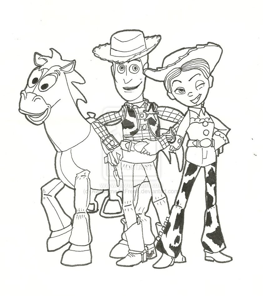 842x949 Plush Woody Coloring Pages And Jessie