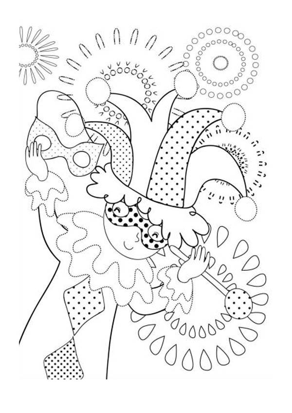 Little Kid Acting Like Jester On Mardi Gras Coloring Page 600x848 Little Kid Acting Like Jester On Mardi Gras Coloring Page