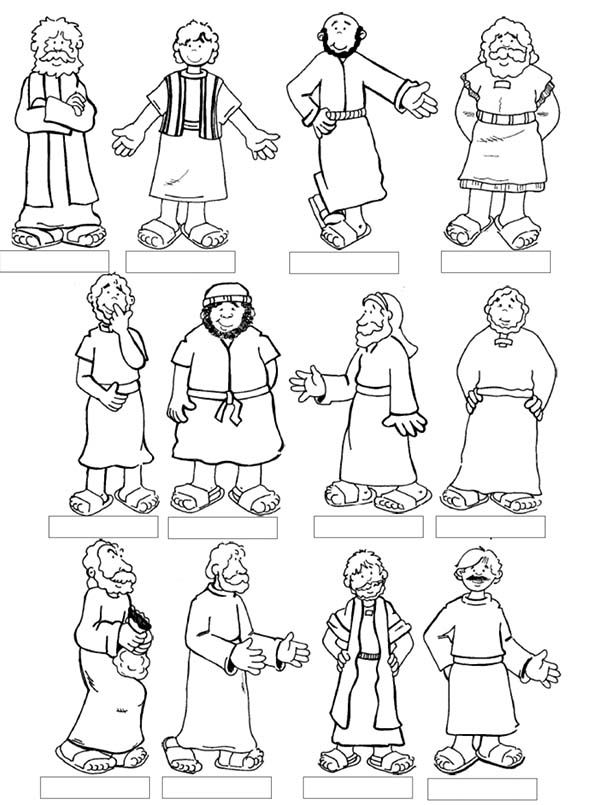 600x805 Jesus 12 Disciples Coloring Page Bible Lessons