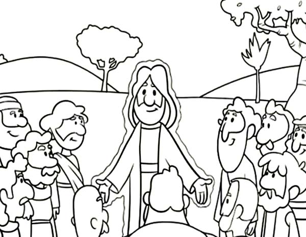 600x465 Jesus And Disciples Coloring Page