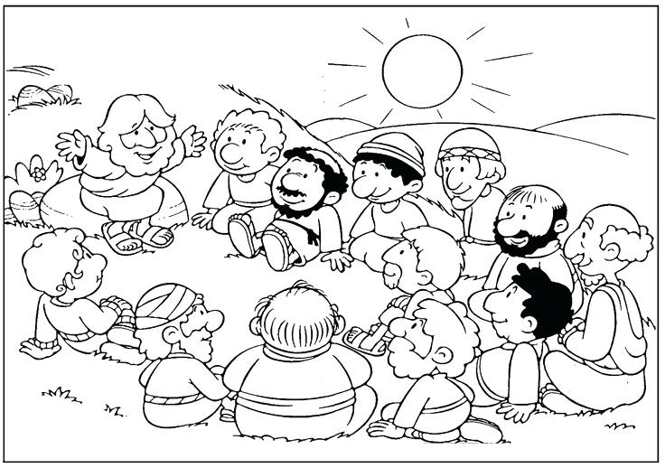 736x518 Jesus And The 12 Disciples Coloring Page Delectable 12 Disciples