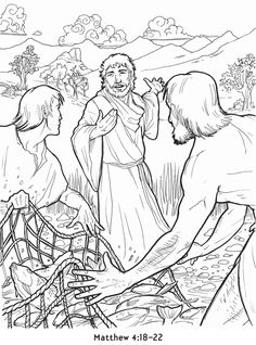 236x318 Jesus Calls The First Disciples Coloring Page Biblie Copii