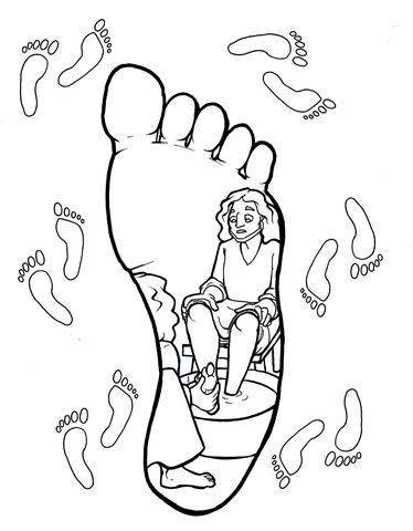 374x480 Jesus Washes Disciples Feet Coloring Page Children's Ministry Deals