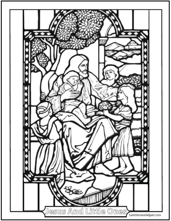 Jesus And The Little Children Coloring Page 590x762 Jesus And The Little Children Coloring Page