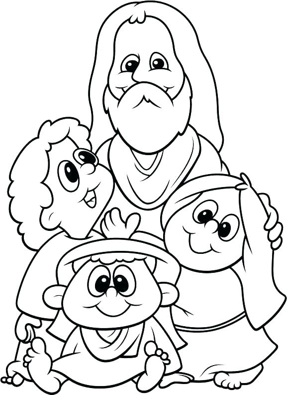 Jesus With Children Coloring Page Reading The Bible To Children 577x792 Jesus With Children Coloring Page Reading The Bible To Children