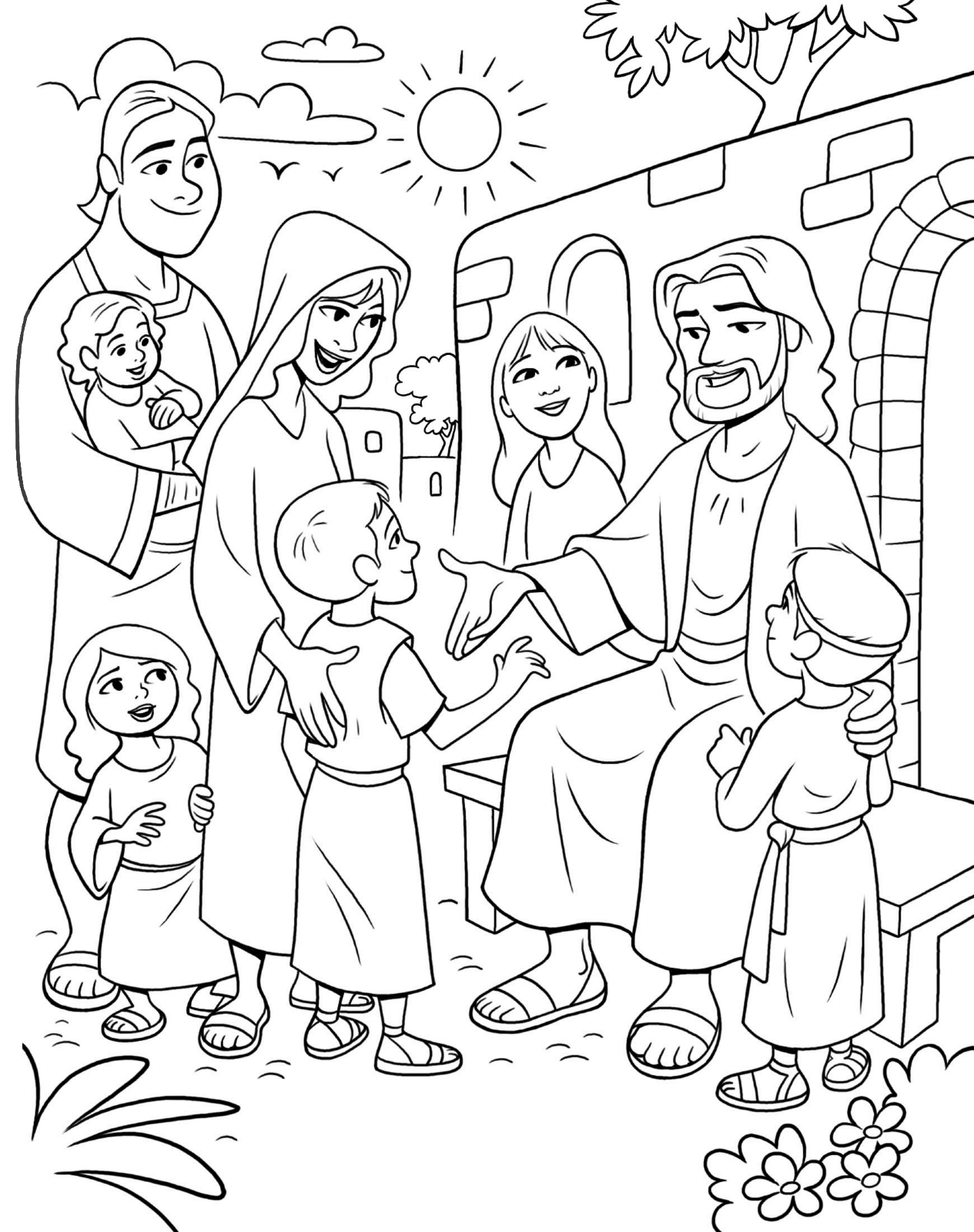 Jesus With Children Coloring Pages Coloring Page Jesus Children 1265x1600 Jesus With Children Coloring Pages Coloring Page Jesus Children