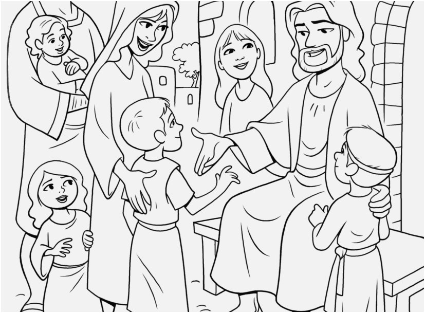 The Suitable Portraits Jesus With Children Coloring Page Special 827x609 The Suitable Portraits Jesus With Children Coloring Page Special