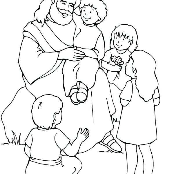 Jesus And The Children Coloring Page at GetColorings.com | Free ...