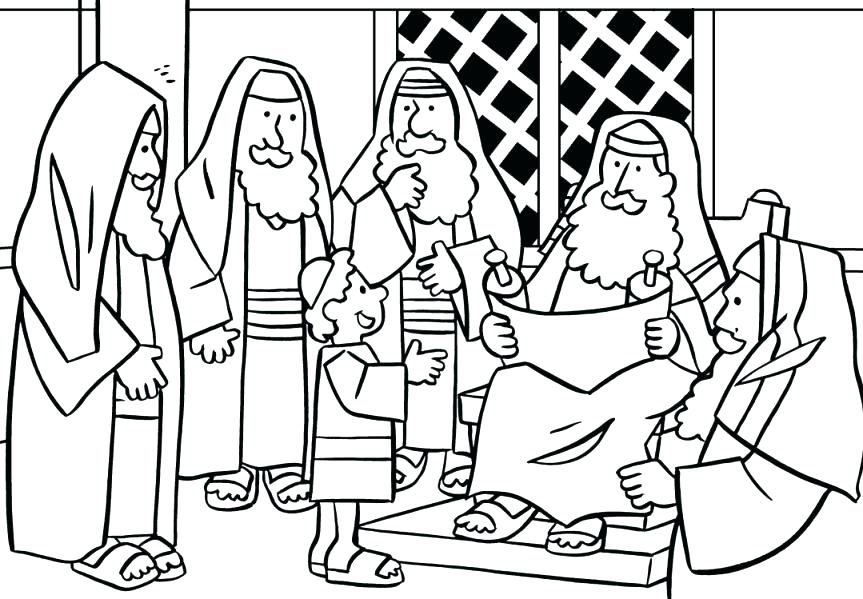 Jesus At Temple Coloring Page At Temple Craft In 863x599 Jesus At Temple Coloring Page At Temple Craft In