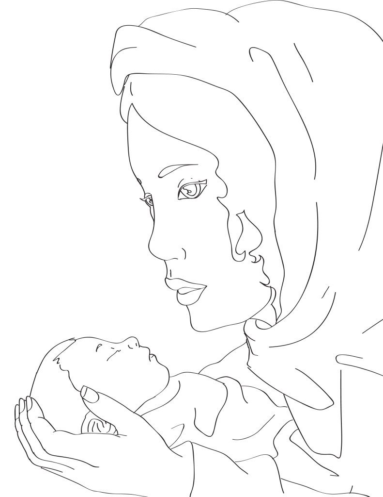 Mary And Baby Jesus Coloring Page Miniature Masterminds 791x1024 Mary And Baby Jesus Coloring Page Miniature Masterminds