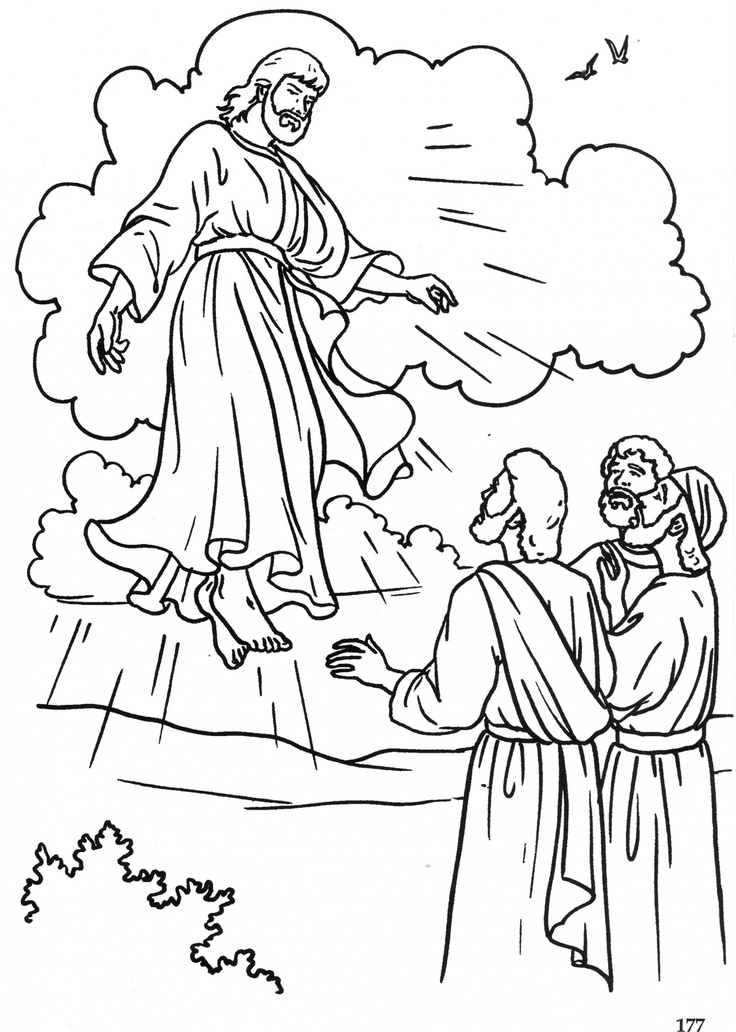 736x1032 Jesus Ascends To Heaven Coloring Page Elegant Jesus Drawing Heaven