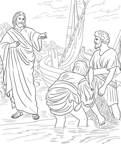 403x480 Jesus Calls The First Disciples Coloring Page Biblie Copii