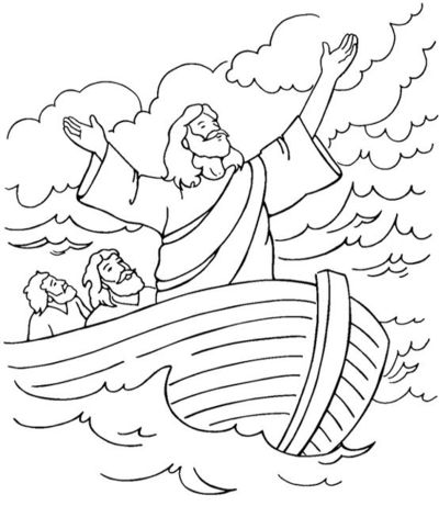 Jesus Calms The Storm Coloring Page at GetColorings.com | Free ...