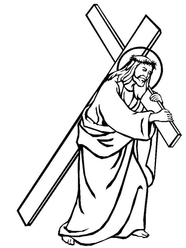630x840 Jesus On Cross Coloring Page